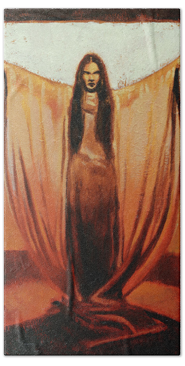 Girl Beach Towel featuring the painting Mark of the Vampire by Sv Bell