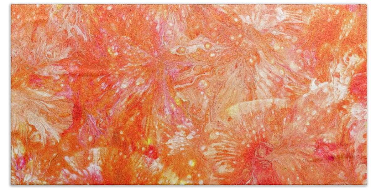 Orange Beach Towel featuring the painting Marmalade by Carlee Ojeda