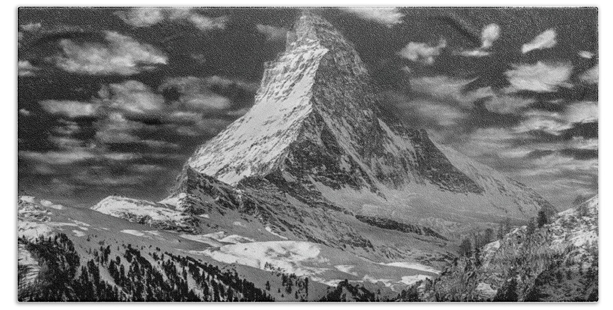 2015 Beach Towel featuring the photograph Matterhorn in the Clouds by Don Hoekwater Photography