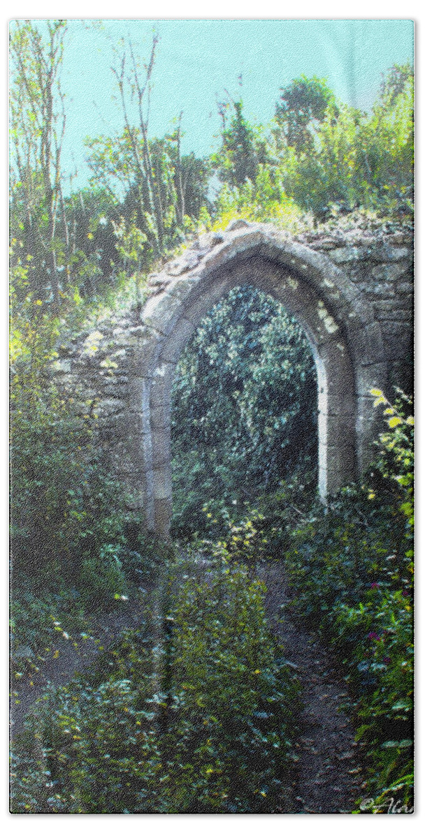 Ruin Beach Towel featuring the photograph Woodland Archway Ruin by Alan Ackroyd