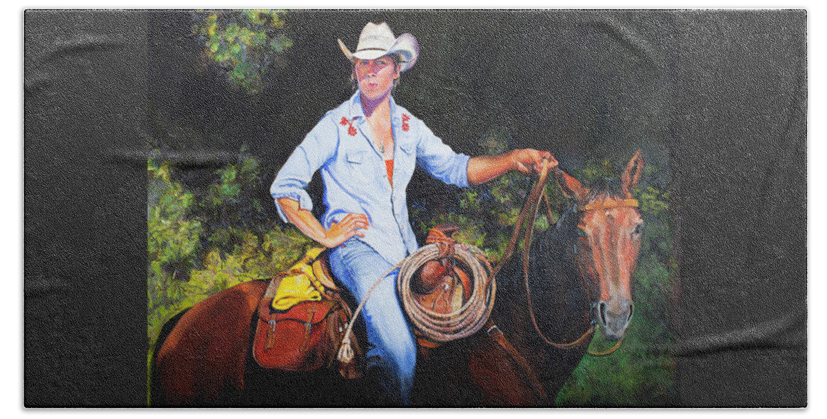 Horse Beach Towel featuring the painting Melissa by Page Holland