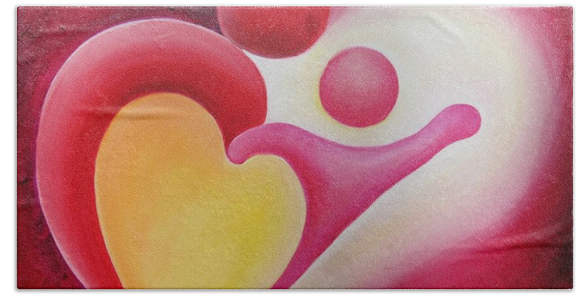 Red Beach Towel featuring the painting Memories... of love by Jennifer Hannigan-Green
