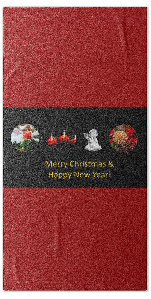 Christmas Beach Towel featuring the photograph Merry Christmas and Happy New Year by Nancy Ayanna Wyatt