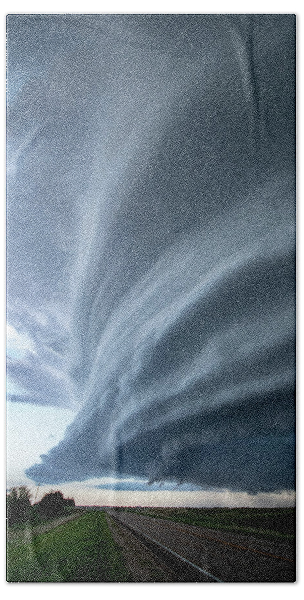 Mesocyclone Beach Towel featuring the photograph Mesocyclone Vertical by Wesley Aston