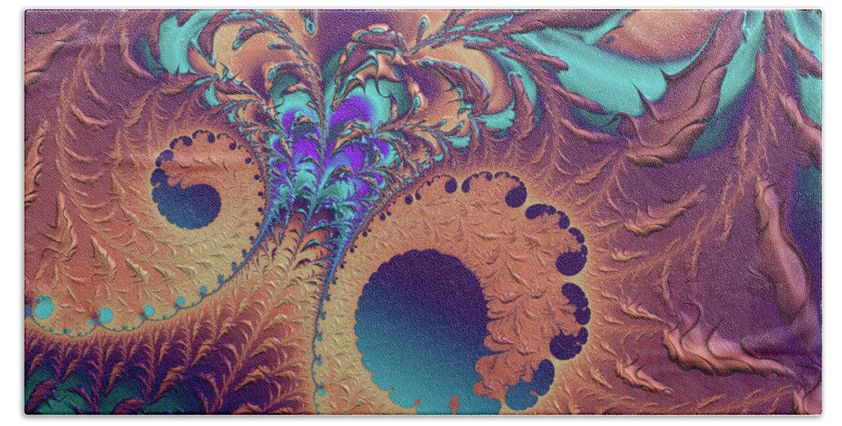Abstract Beach Towel featuring the digital art Metamorphosis 2 by Manpreet Sokhi