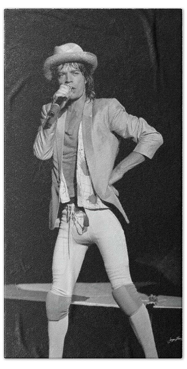 Mick Jagger Beach Towel featuring the photograph Mick Jagger Live by Jurgen Lorenzen