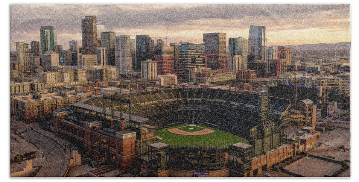 Coors Field Beach Towel featuring the photograph Mile High Silence by Chuck Rasco Photography