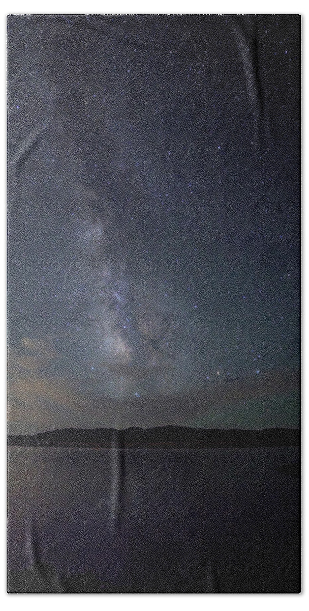 Milky Way Beach Towel featuring the photograph Milky Way Over 11 Mile by Bob Falcone