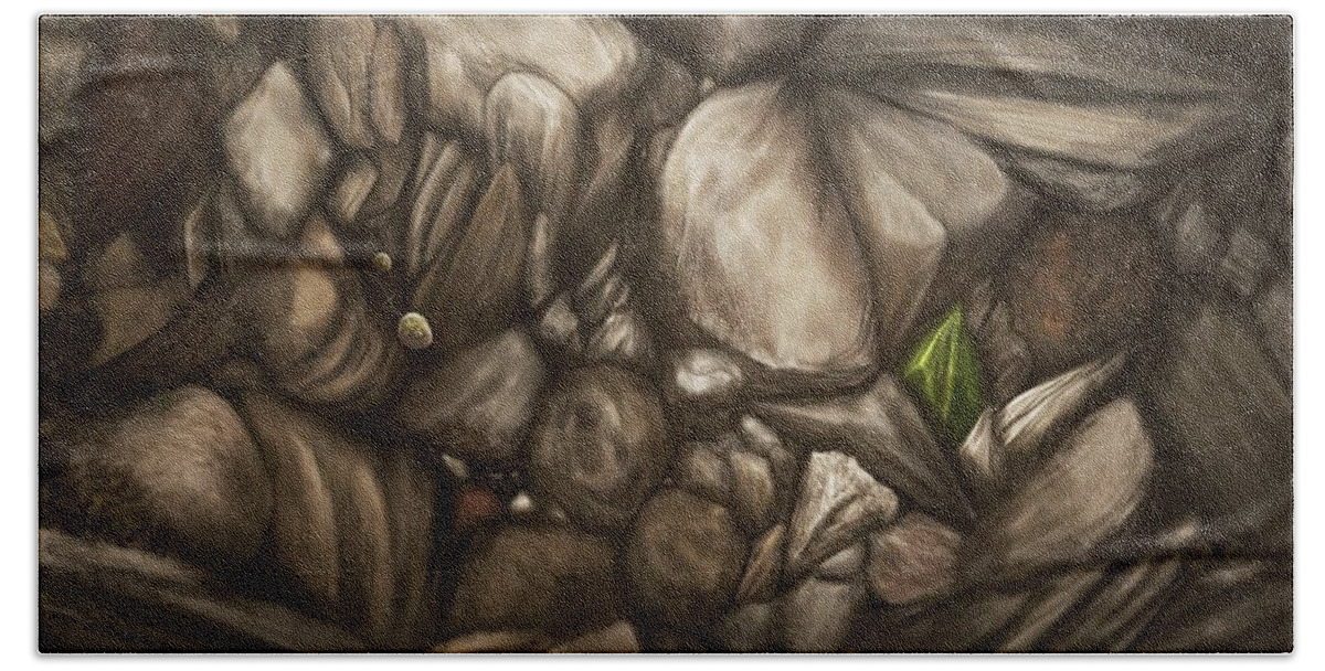 Protozoa Beach Towel featuring the digital art Mineral soil by Kate Solbakk