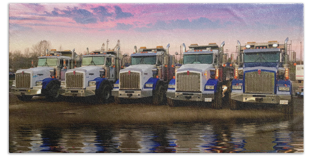 Big Rigs Beach Towel featuring the photograph Minto Trucks by Randy Harris