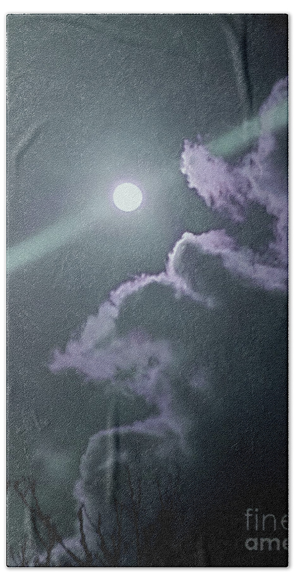 Moon Beach Towel featuring the digital art Moon Abstract Mauve by Tracey Lee Cassin