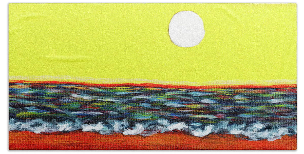 Sunscape Beach Towel featuring the painting Moon Glow by Meghan Elizabeth