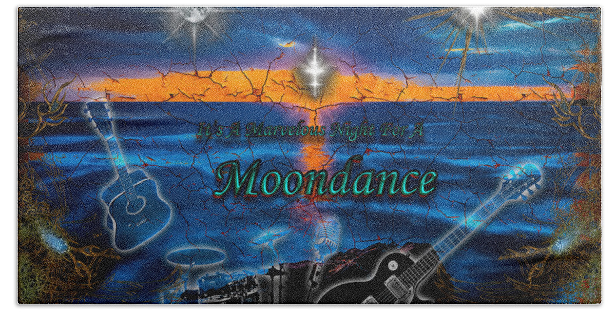 Moon Beach Towel featuring the digital art Moondance by Michael Damiani