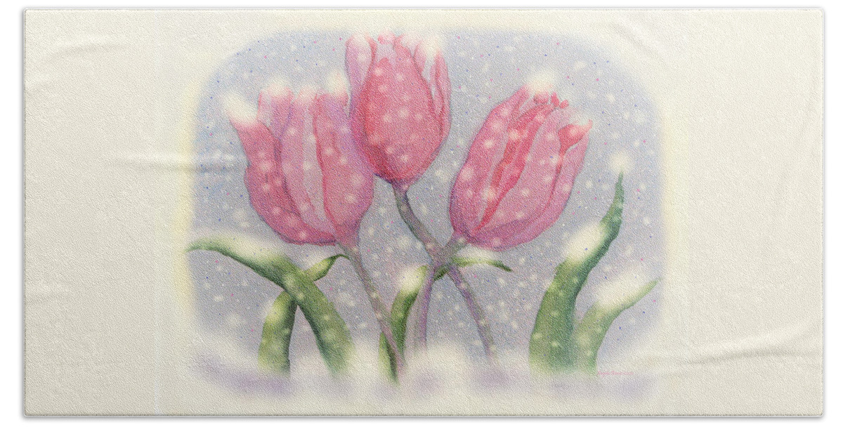 Tulip Beach Towel featuring the painting Morning Magic by Angela Davies