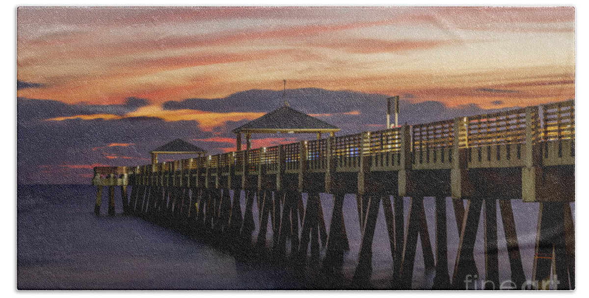 Pier Beach Towel featuring the photograph Morning Pier by Tom Claud