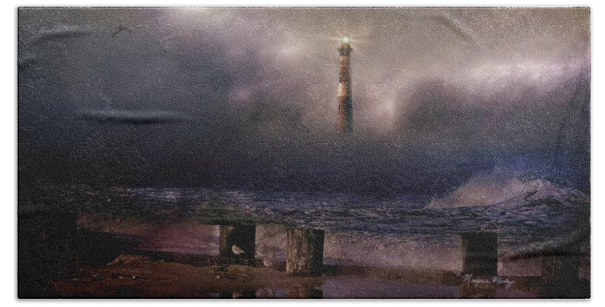 Texture Beach Towel featuring the photograph Morris Island Lighthouse by Marjorie Whitley