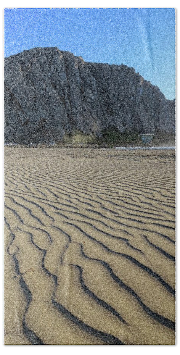 Morro Bay Beach Towel featuring the photograph Morro Rock by Connor Beekman