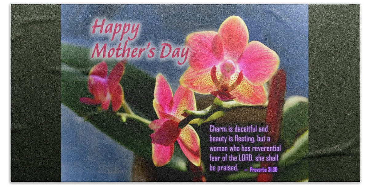 Honor Beach Towel featuring the photograph Mother's Day Orchids by Brian Tada