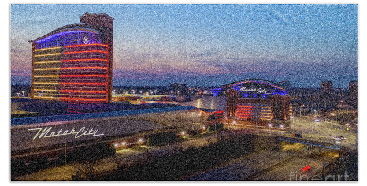 Casino Beach Towel featuring the photograph Motor City Casino by Jim West