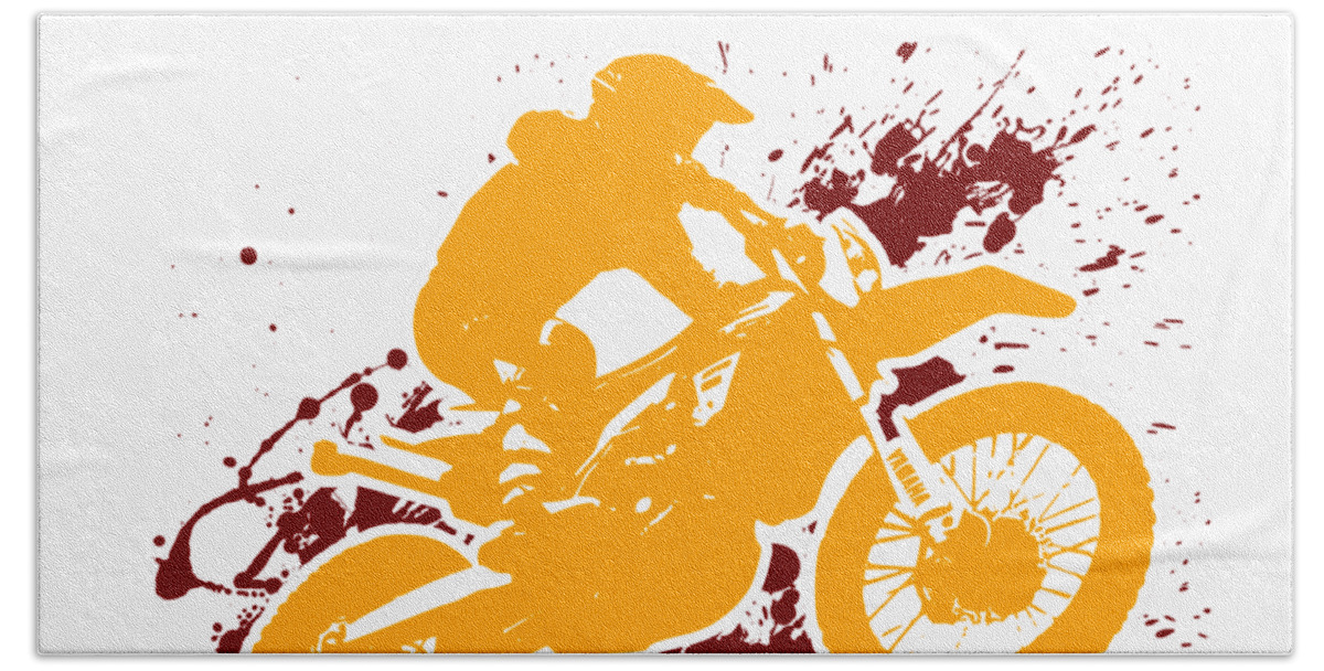 Moto GP Beach Towel Black White Red Motorcycle Biker Gift Idea 