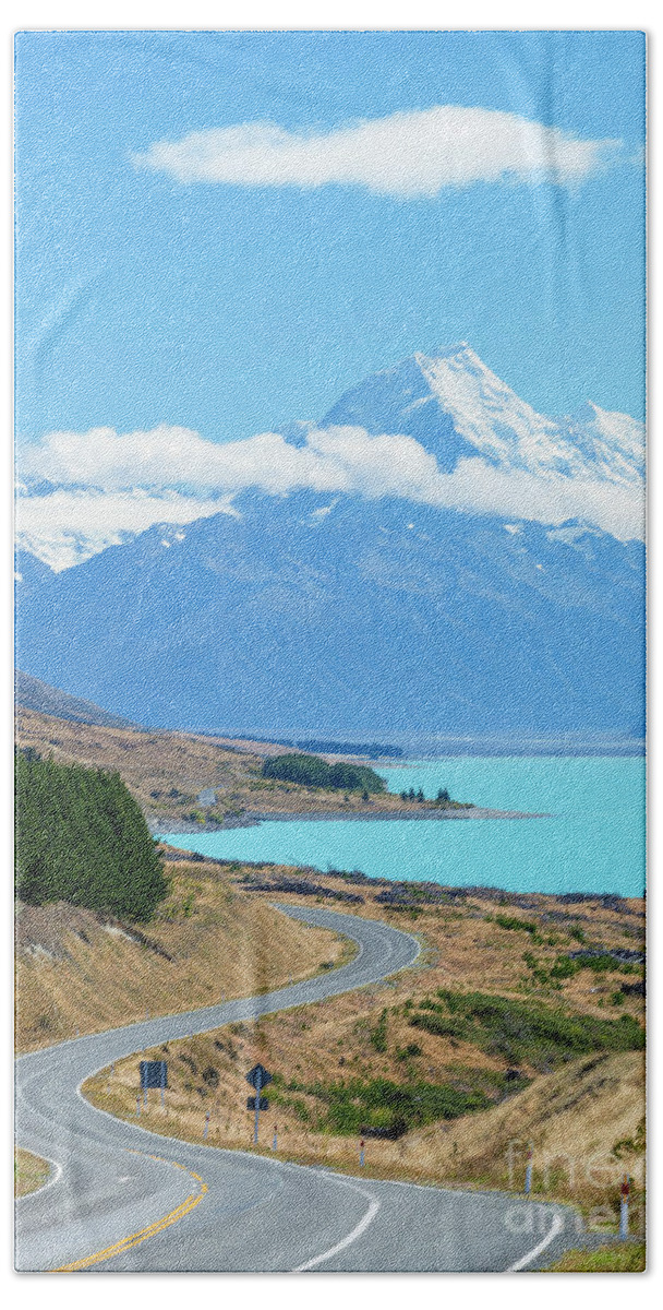 New Zealand South Island Beach Towel featuring the photograph Mount Cook and Lake Pukaki, New Zealand by Neale And Judith Clark