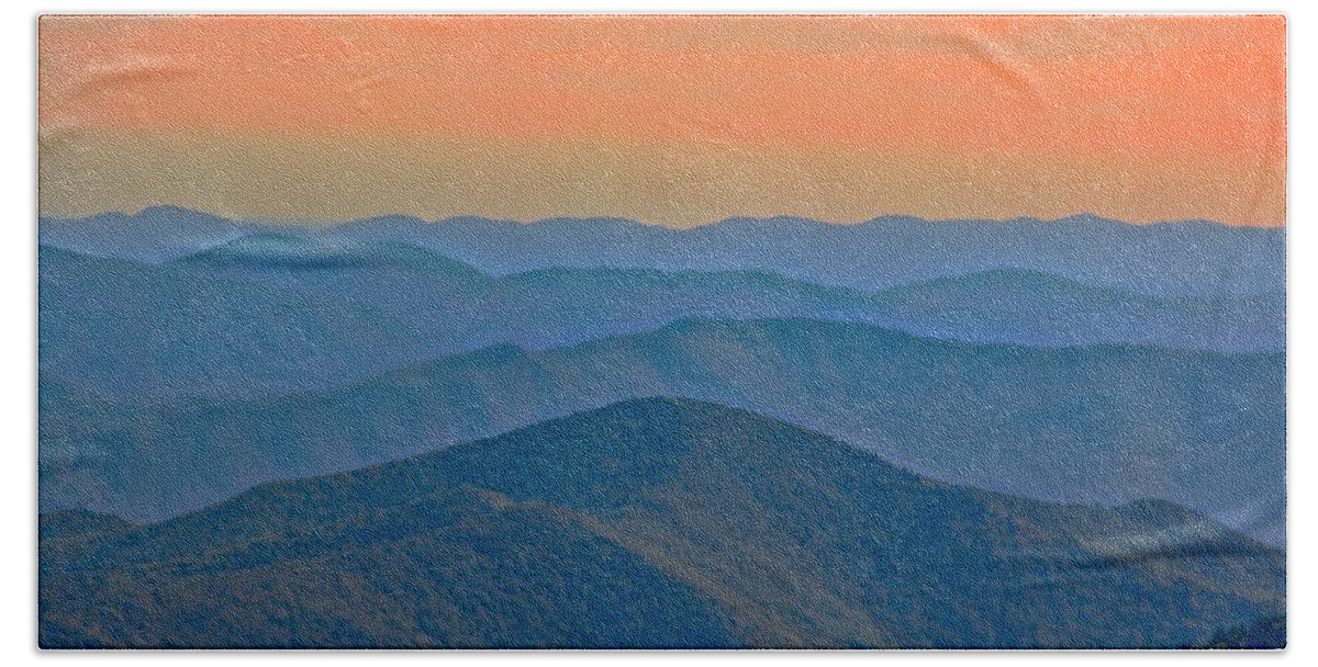 Mountains Beach Towel featuring the photograph Mountains At Evening by Allen Nice-Webb
