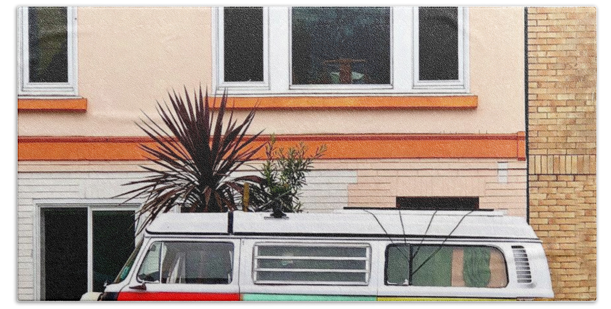  Beach Towel featuring the photograph Multi-Colored Van by Julie Gebhardt