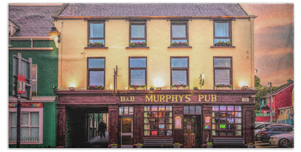Clouds Beach Towel featuring the photograph Murphys Pub Dingle Ireland by Debra and Dave Vanderlaan