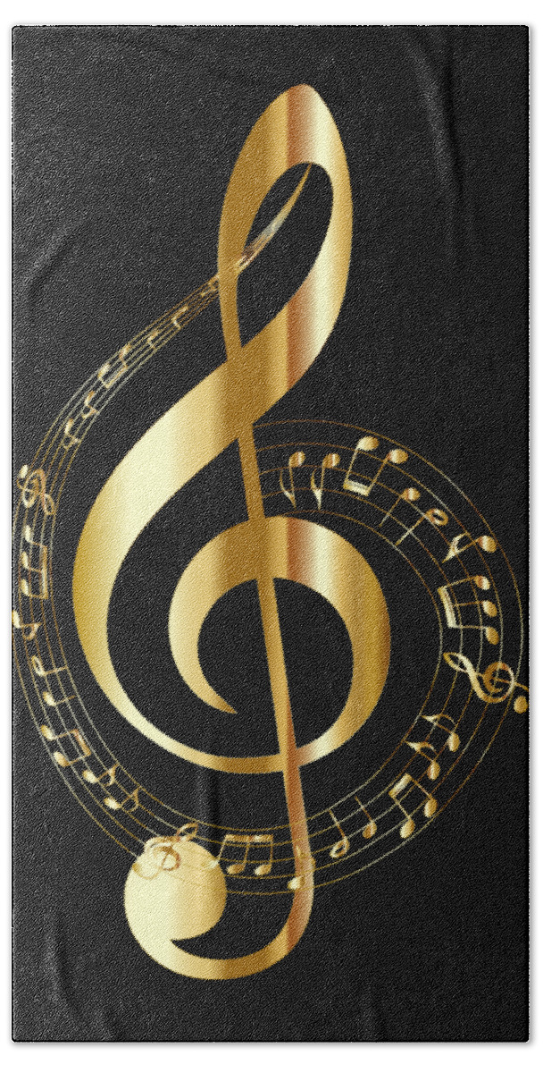 Music Beach Towel featuring the photograph Music Treble Clef by Nancy Ayanna Wyatt