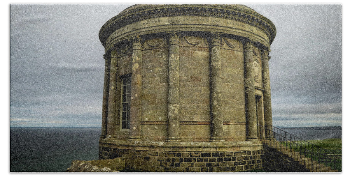 Mussendentemple Beach Towel featuring the photograph Mussenden Temple by Vicky Edgerly