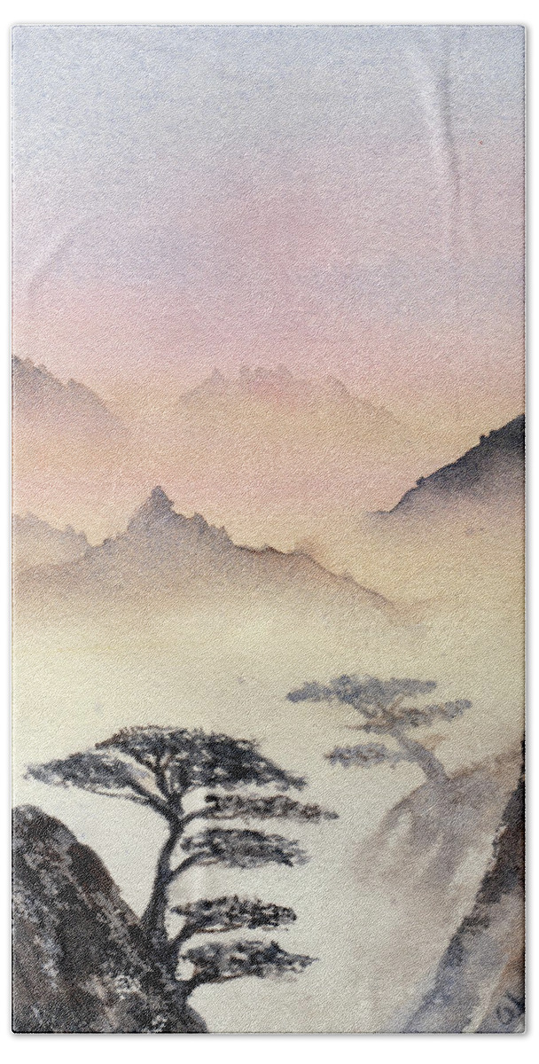 Mountains Beach Towel featuring the painting Mystic Mountains No. 3 by Wendy Keeney-Kennicutt