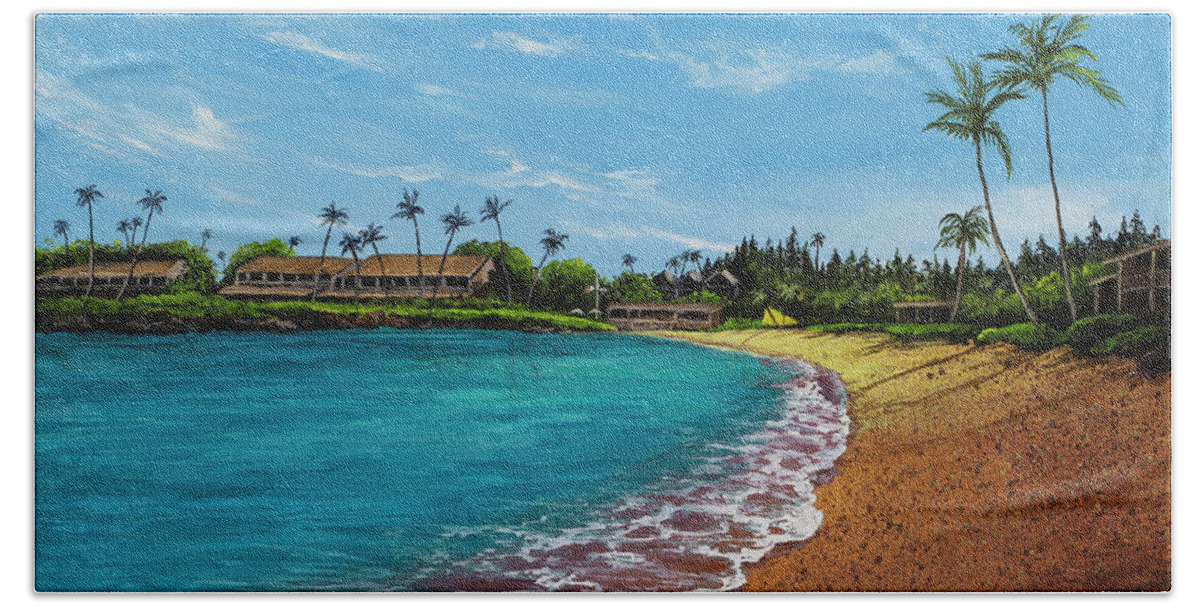 Beach Beach Towel featuring the painting Napili Bay During Covid 19 by Darice Machel McGuire