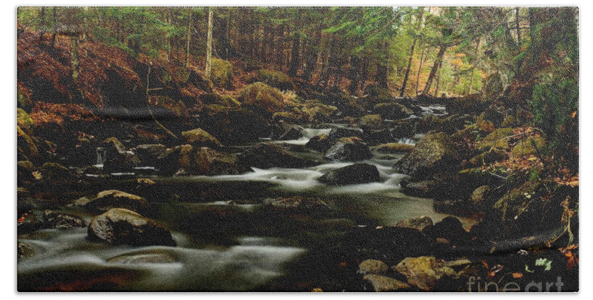 New Hampshire Beach Towel featuring the photograph New Hampshire Brook by Steve Brown