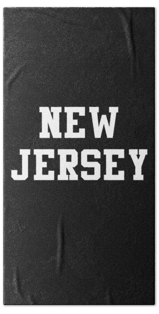 Funny Beach Towel featuring the digital art New Jersey by Flippin Sweet Gear