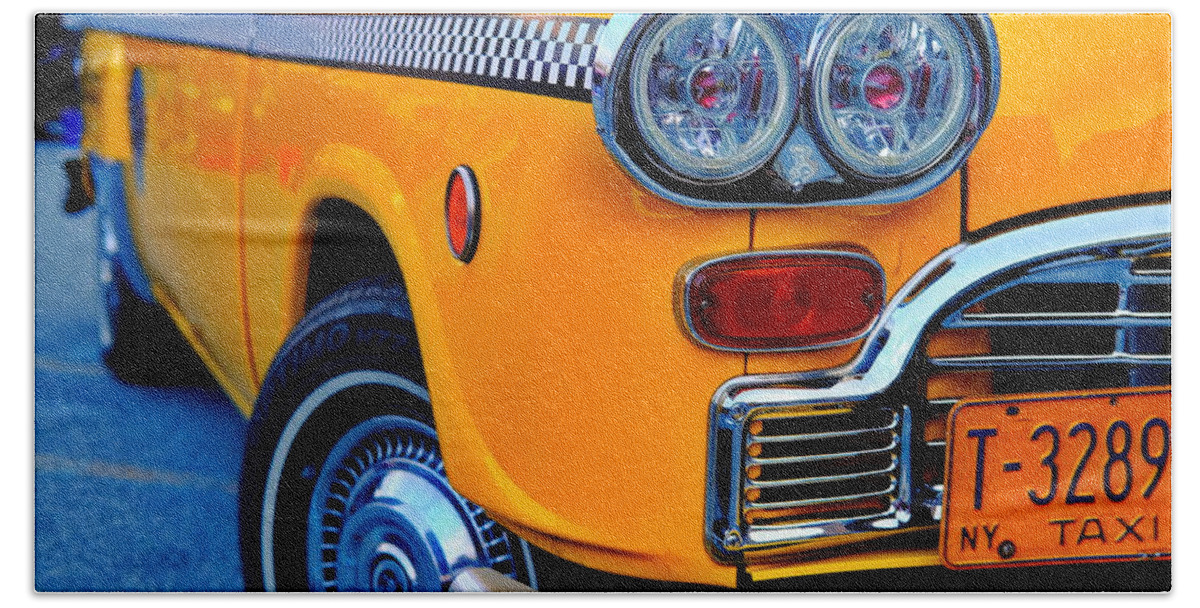 Octane Beach Towel featuring the photograph New York Taxi by Darryl Brooks