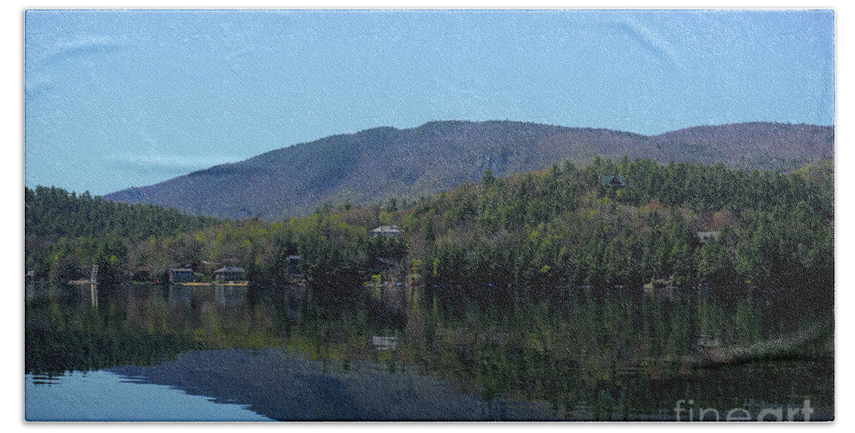 Newfound Lake Beach Towel featuring the photograph Newfound Reflections of Hebron by Xine Segalas