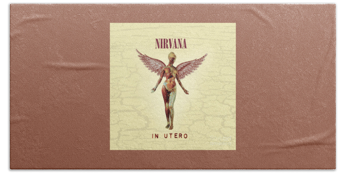 Nirvana Beach Towel featuring the photograph Nirvana Utero album cover by Action