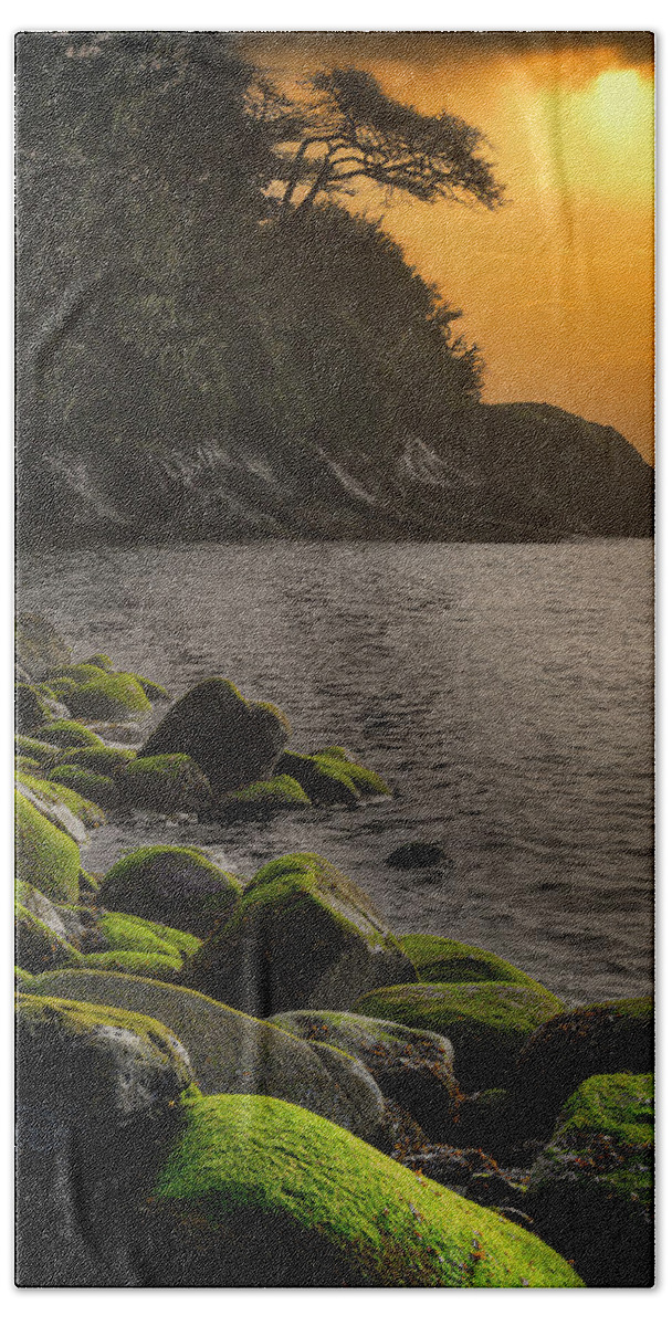 Washington Beach Towel featuring the photograph North Pacific Coastal Sunset by Michael Ash
