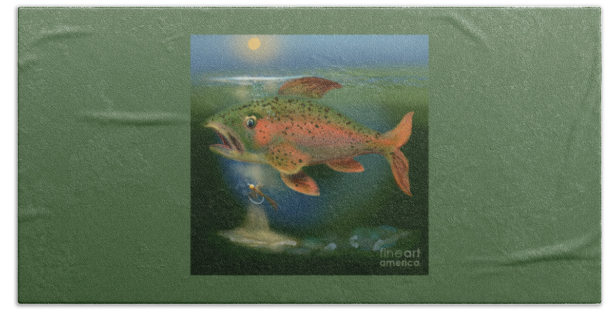 Fly Fishing Beach Towel featuring the digital art Not Falling for That by Doug Gist