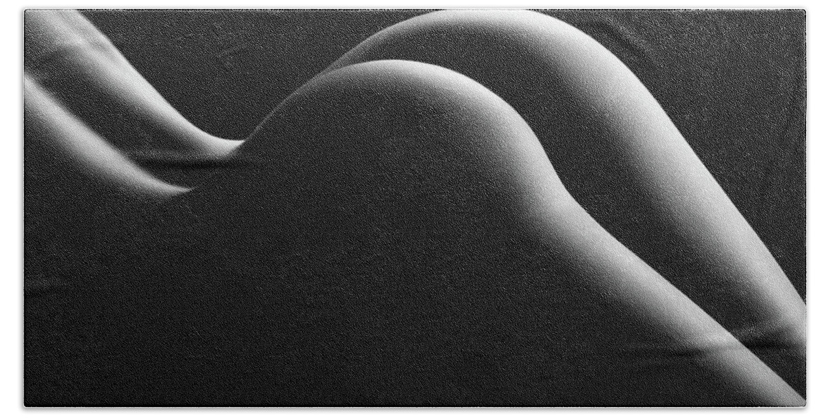 Woman Beach Sheet featuring the photograph Nude woman bodyscape 68 by Johan Swanepoel