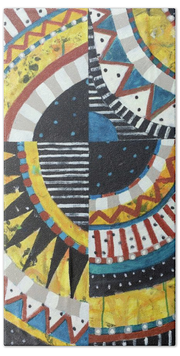 Pattern Beach Towel featuring the painting Number 20 by Cyndie Katz