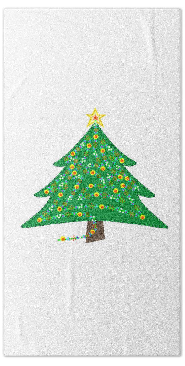 Christmas Beach Towel featuring the digital art O Tannenbaum by Bill Ressl