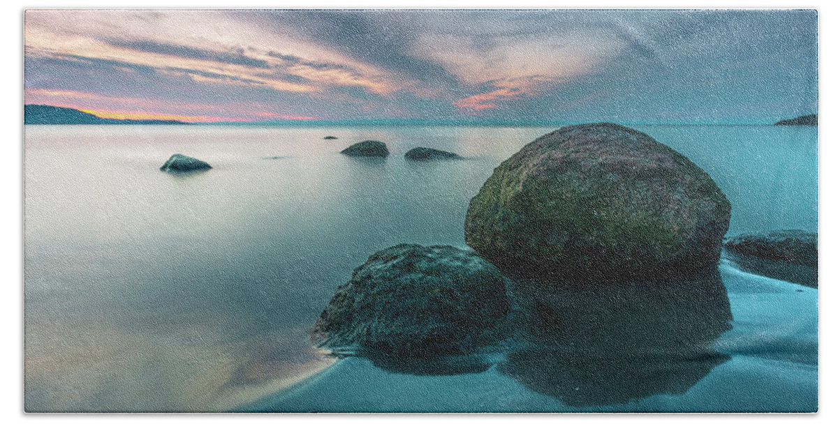 Dusk Beach Towel featuring the photograph Observers by Evgeni Dinev