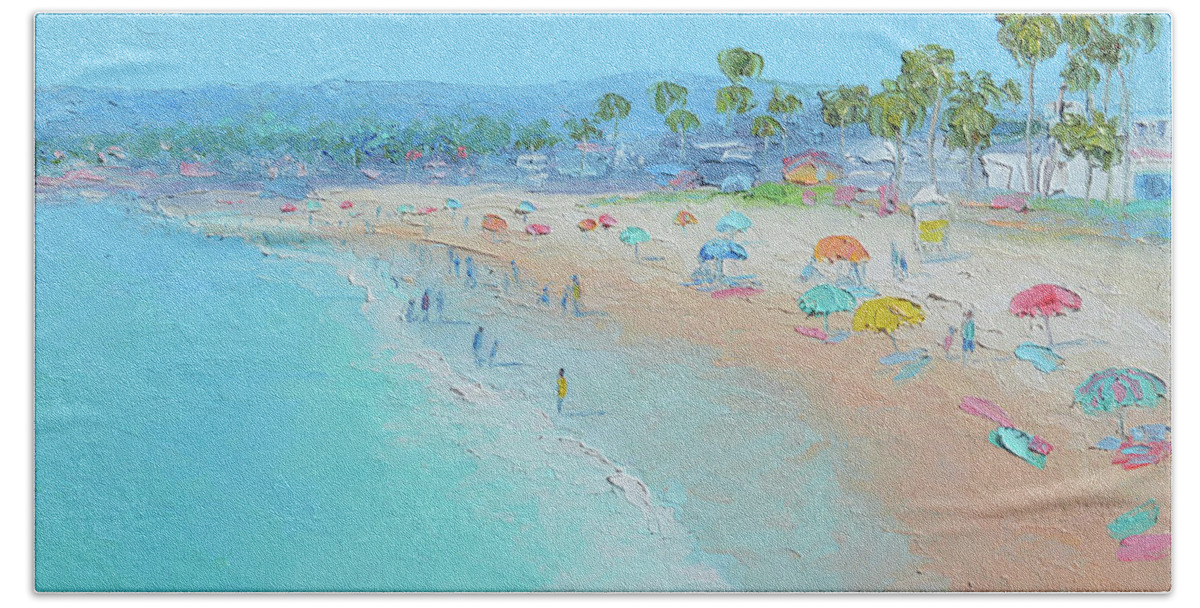 Ocean Beach Beach Towel featuring the painting Ocean Beach, San Diego, California by Jan Matson
