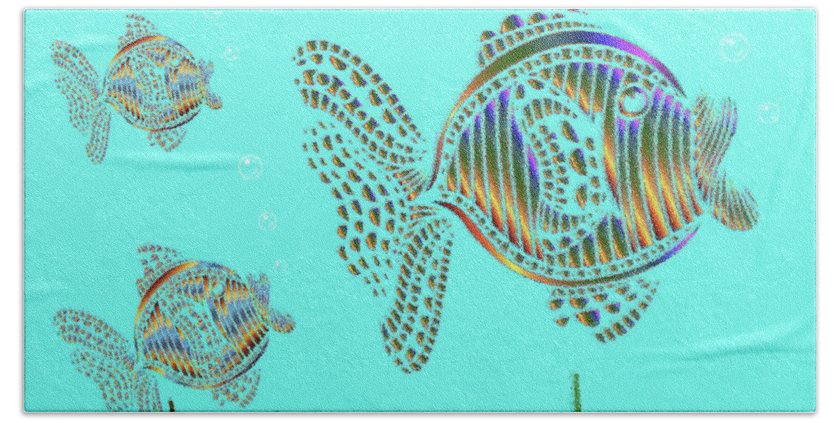 Sea Beach Towel featuring the digital art Ocean Ripple Pane 2 Lucy and the Twins by David Dehner