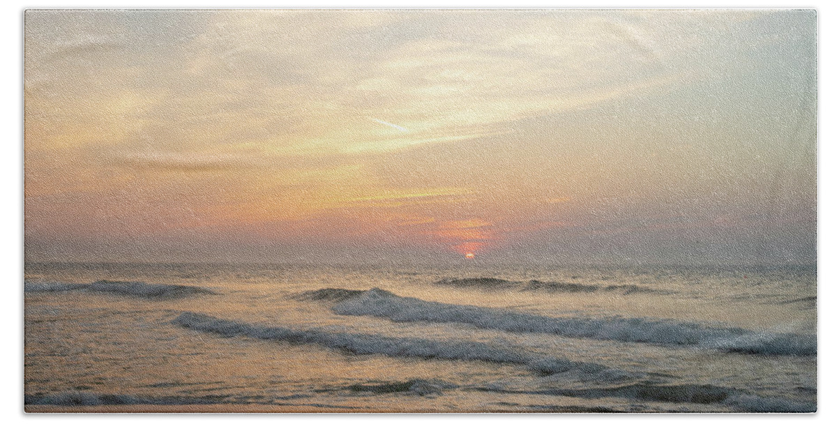 Beach Sunrise Beach Towel featuring the photograph Ocean Waves at Sunrise by Matthew DeGrushe