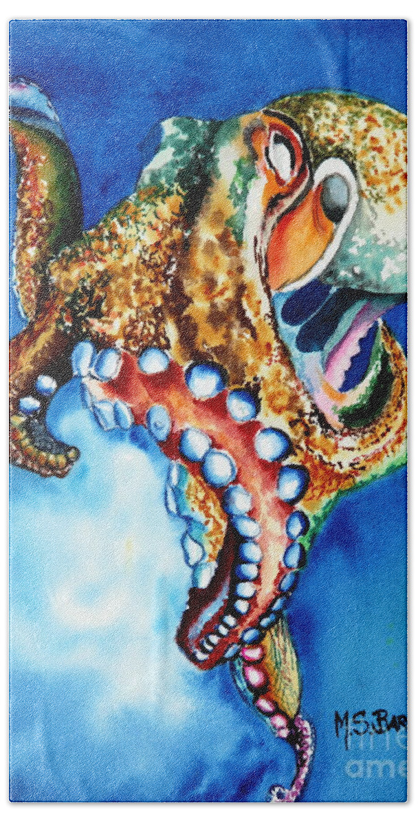 Octopus Beach Towel featuring the painting Octo by Maria Barry