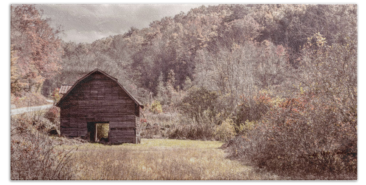 Barns Beach Towel featuring the photograph Old Barn along the Countryside Roads by Debra and Dave Vanderlaan