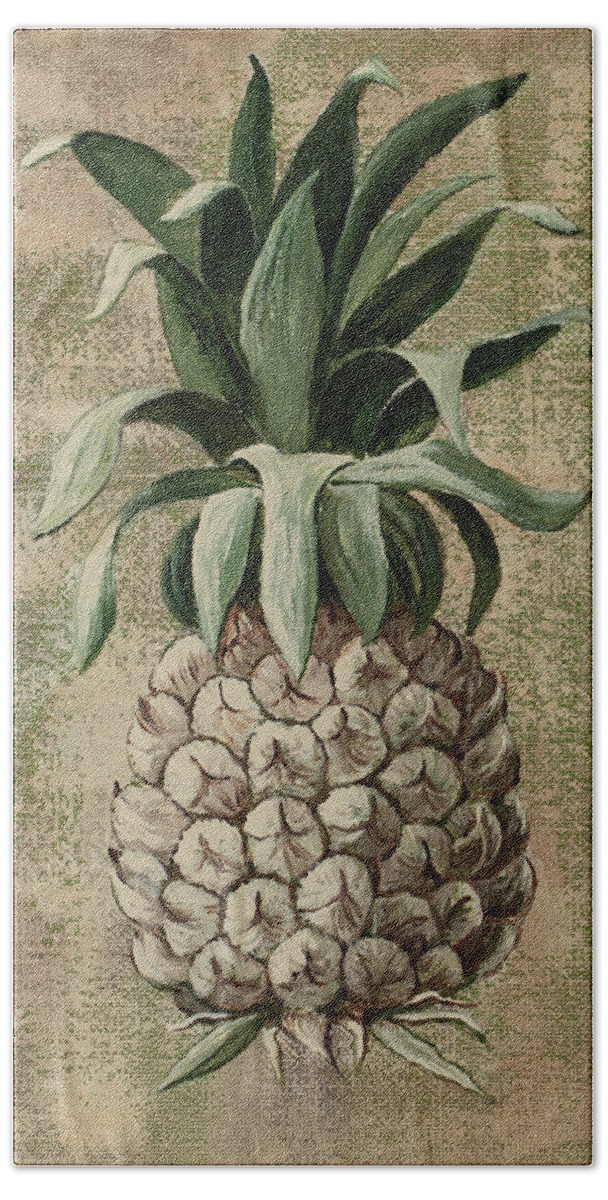 Pineapple Beach Towel featuring the painting Old Fasion Pineapple 2 by Darice Machel McGuire
