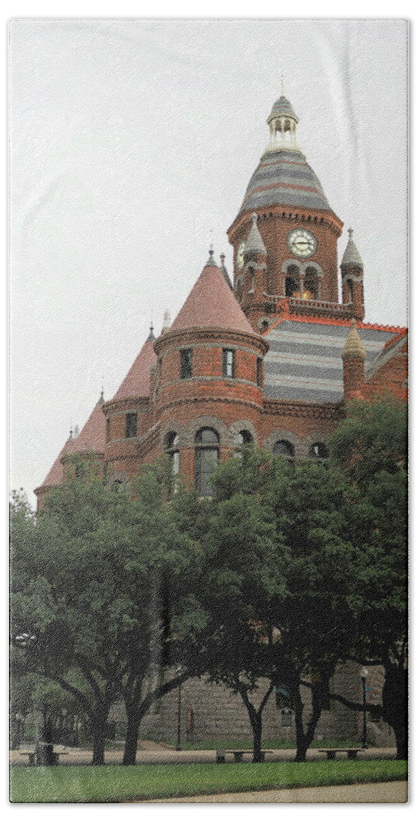 Red Beach Towel featuring the photograph Old Red Court House 4 by C Winslow Shafer